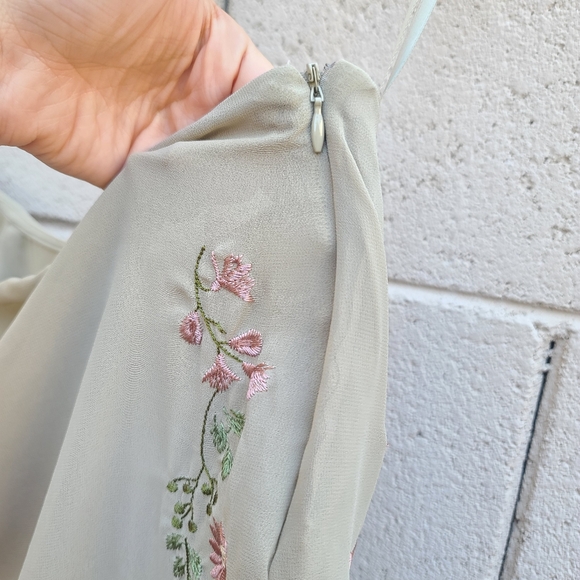 House of CB | Lailah Embroidered Floral Maxi Skirt Artichoke Size XS *Skirt Only - Picture 6 of 11